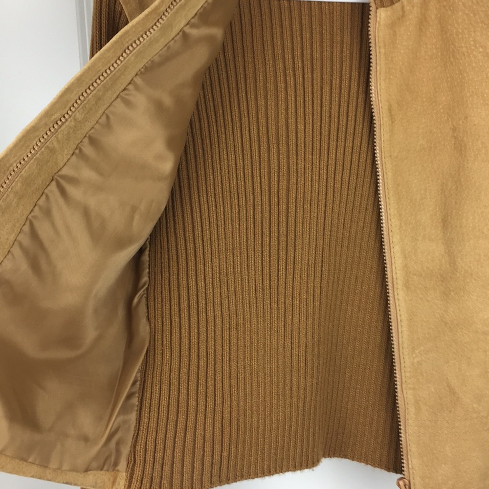 Suede + Chunky Rib Knit Jacket - Picture 4 of 5